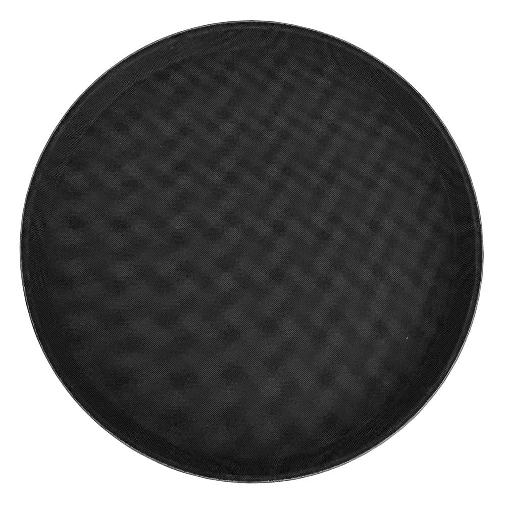 Winco Essentials Each / Black Winco TFG-14K Premium 14 Inch Non-slip Round Fiberglass Tray Black | Denson CFE