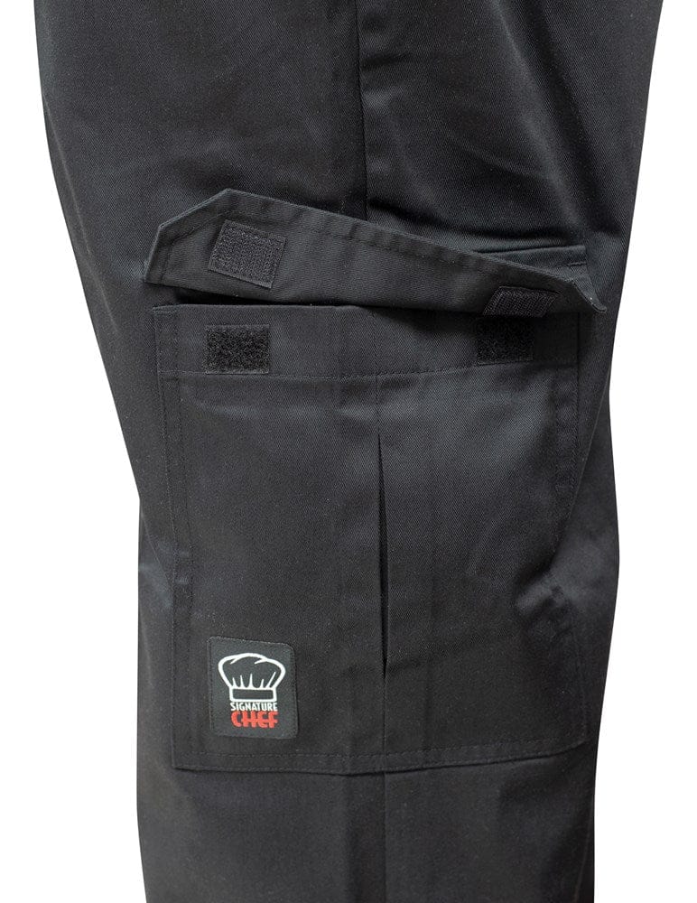 Winco Essentials Each / M / Black Winco UNF-11KM SignatureChef Cargo Chef Pants Black Medium | Denson CFE