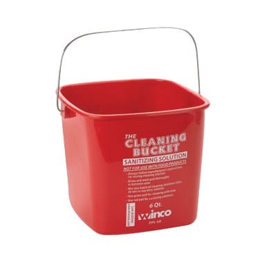 Winco Essentials Each / Red Winco PPL-6R Cleaning Bucket - 6 qt, Red Plastic | Denson CFE