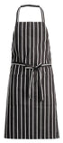 Winco Essentials Each Winco BA-3427CS Chalk Stripe / Black 33 1/2" L x 27" W Signature Chef Poly-Cotton Full-Length Bib Apron With 2 Waist Pockets