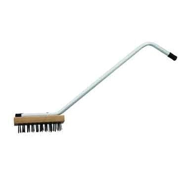Winco Essentials Each Winco BR31 31" Commercial Broiler Brush with Steel Wire Bristles and Zinc-Plated Iron Handle | Denson CFE