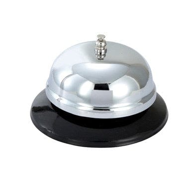 Winco Essentials Each Winco CBEL-2 4" Call Bell - Chrome-Plated with Plastic Base | Denson CFE