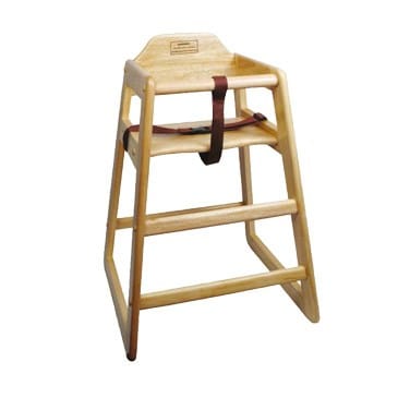 Winco Essentials Each Winco CHH-101 Natural Finish Wood High Chair ASTM Compliant | Denson CFE