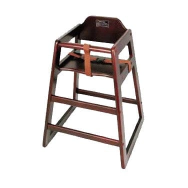 Winco Essentials Each Winco CHH-103 Mahogany Finish Rubberwood High Chair Safe and Stacking | Denson CFE