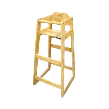 Winco Essentials Each Winco CHH-601 Natural Wood Pub High Chair Counter Height Stackable Rubberwood | Denson CFE