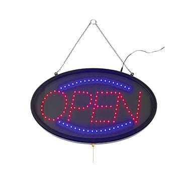Winco Essentials Each Winco LED-10 Oval LED Open Sign with Dust Cover