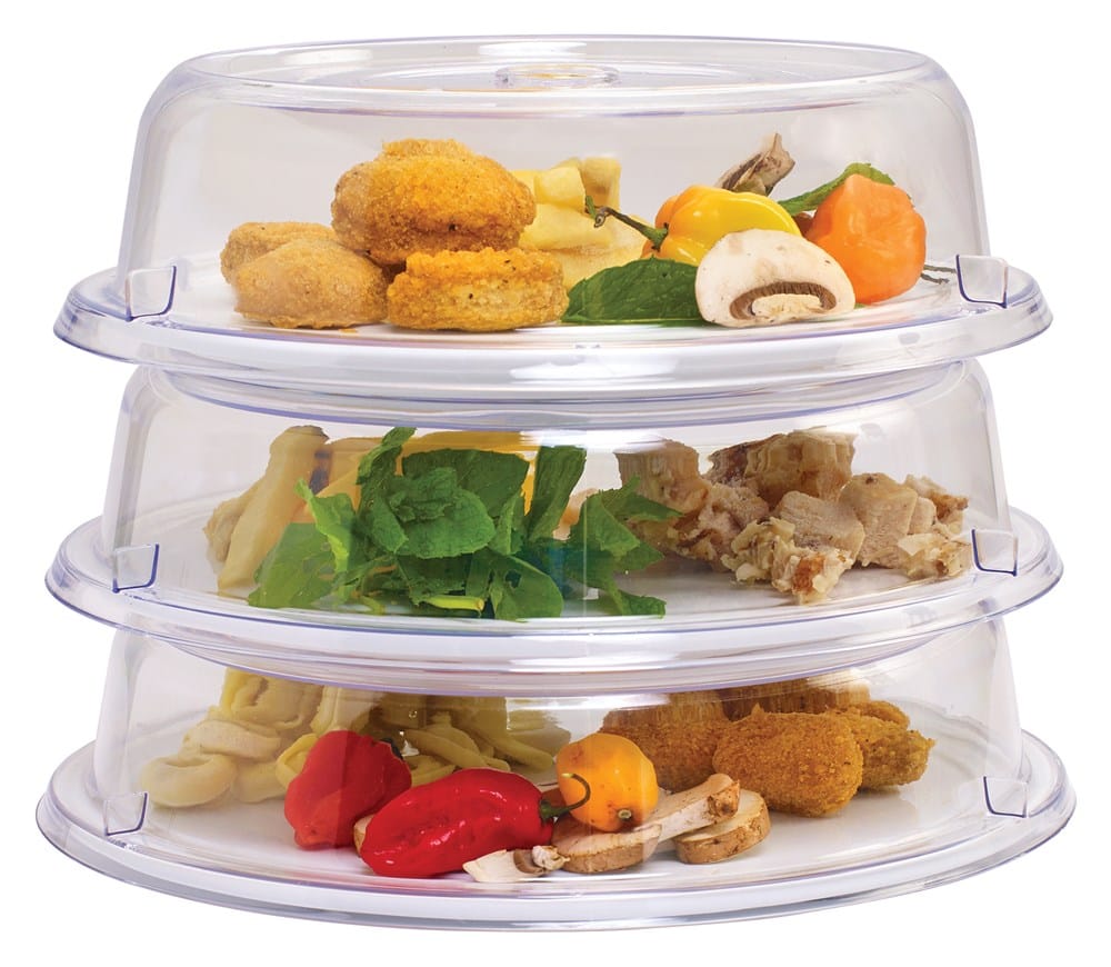 Winco Essentials Each Winco PPCR-9 Clear Round Plate Cover - 9 in Diameter, 2.5 in Height | Denson CFE