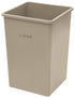 Winco Essentials Each Winco PTCS 35 Gallon Square Tall Trash Can 19.5 Inches Square by 27.625 Inches High Beige | Denson CFE