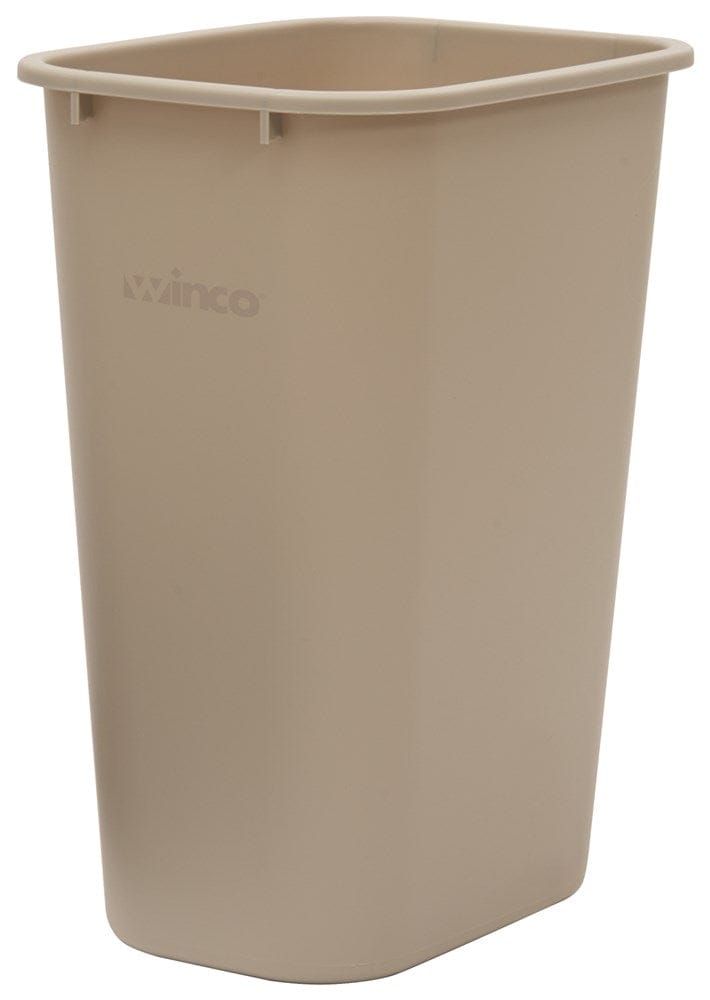 Winco Essentials Each Winco PWR-41BE 41 Quart Beige Rectangular Trash Can for Heavy Duty Use | Denson CFE