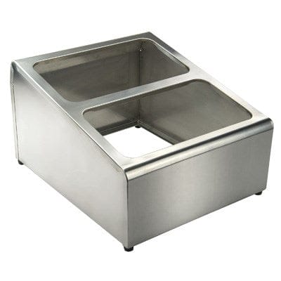 Winco Essentials Each Winco SCPH-33 18/8 Stainless Steel Condiment Serving Container with Dual Compartments | Denson CFE