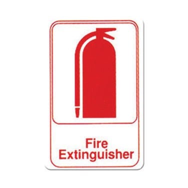 Winco Essentials Each Winco SGN-682W Fire Extinguisher Information Sign 6 Inch x 9 Inch White | Denson CFE
