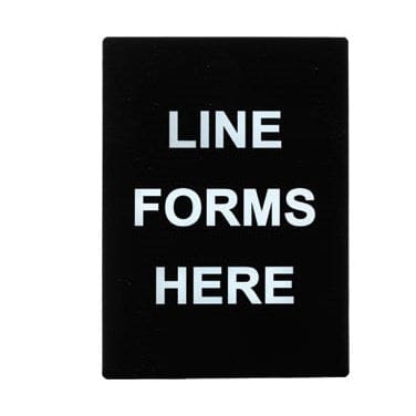 Winco Essentials Each Winco SGN-803 Stanchion Sign Line Forms Here 8.46 x 11.85 | Denson CFE
