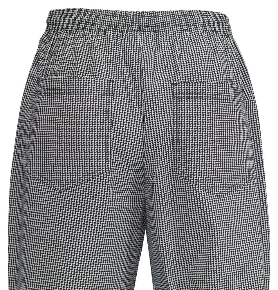 Winco Essentials Each Winco UNF-4KXXL Houndstooth 2X-Large Signature Chef Relaxed Universal Fit Poly/Cotton Elastic Drawstring Waist Chef Pants | Denson CFE