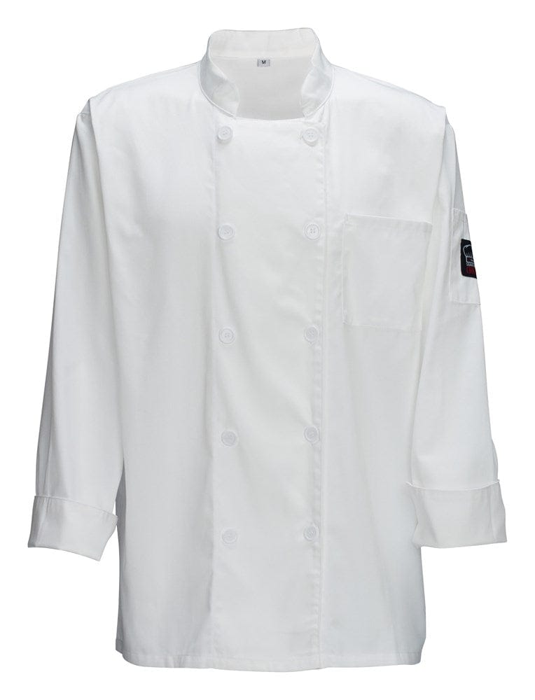 Winco Essentials Each Winco UNF-5WL SignatureChef Relaxed Chef's Jacket White Large | Denson CFE