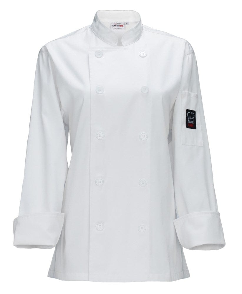 Winco Essentials Each Winco UNF-7WM SignatureChef Women's Chef Jacket White Medium | Denson CFE