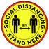 Winco Essentials Pack Winco PFD-12Y 12 Inch Round Anti-Slip Social Distancing Floor Decal Pack of Ten | Denson CFE