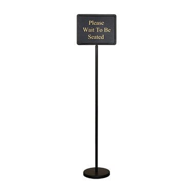 Winco Essentials Set Winco HTS-60K Black Aluminum 60" Changeable Hostess / Teller Sign with 15 Messages