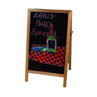 Winco Essentials Set Winco MBAF-5 A-Frame Marker Board Dual-Sided Natural Wood with Markers and Eraser | Denson CFE