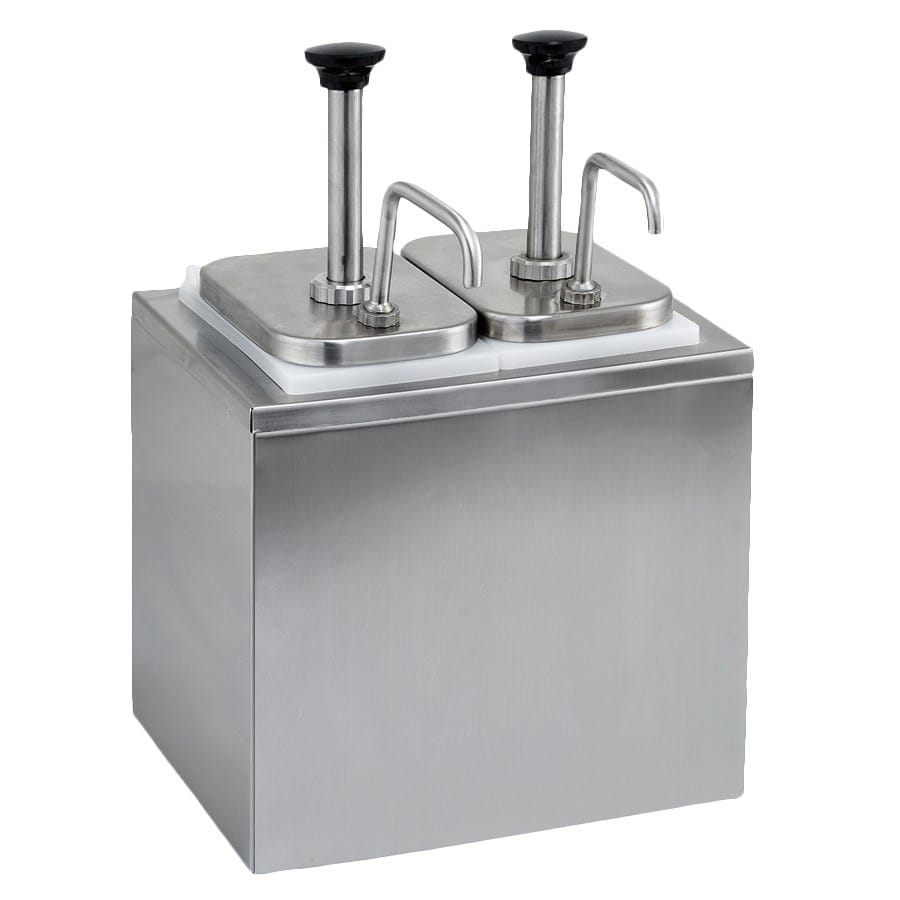 Winco Essentials Set Winco PKTS-2D Pump Style Condiment Dispenser 4 Quart Stainless Steel | Denson CFE