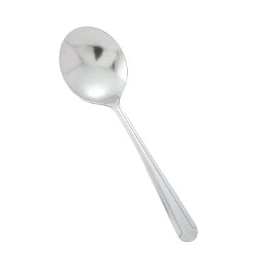 Winco Flatware Dozen Winco 0001-04 Dominion Bouillon Spoon Stainless Steel Medium Weight Silver Finish | Denson CFE