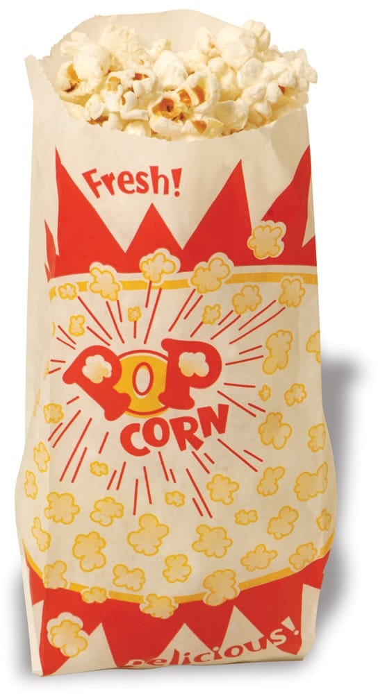 Winco Food and Beverage Case Winco Benchmark 41002 Popcorn Paper Bags 1.5 Ounce Pack of 1000 | Denson CFE