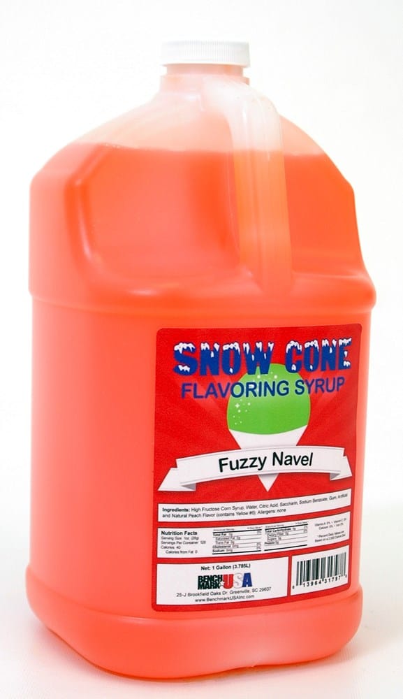 Winco Food & Beverage Each Winco Benchmark 72012 Fuzzy Navel Snow Cone Syrup 1 Gallon | Denson CFE