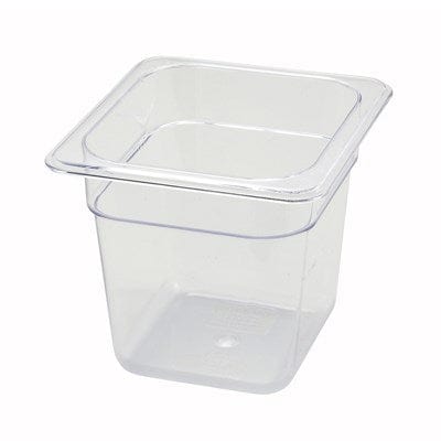 Winco Food Pans Each Winco SP7606 Poly-Ware 5 1/2" Deep 1/6 Size Clear Polycarbonate Food Pan