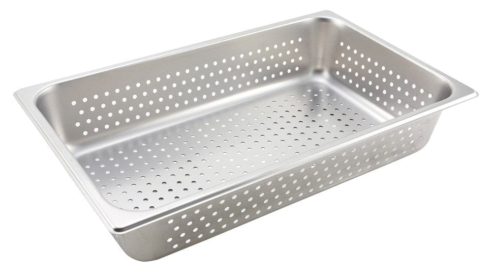 Winco Food Pans Each Winco SPFP4 Full Size Perforated Steam Table / Hotel Pan - 4" Deep Anti-Jam