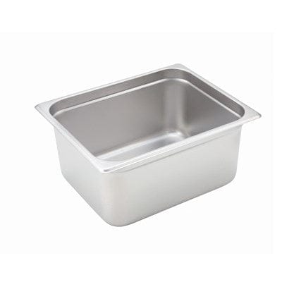 Winco Food Pans Each Winco SPJH-206 Anti-jam Half-size Steam Pan 6 inch 22 Gauge Stainless Steel | Denson CFE