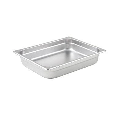 Winco Food Pans Each Winco SPJL-202 Half-Size Anti-Jam Steam Table Pan 2.5 Inch Deep 25 Gauge Stainless Steel | Denson CFE