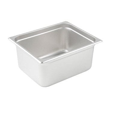 Winco Food Pans Each Winco SPJL-206 Half-Size Anti-Jam Steam Pan 25 Gauge Stainless Steel 6 Inch Deep | Denson CFE