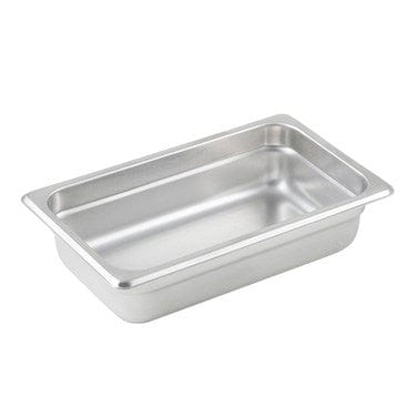 Winco Food Pans Each Winco SPJL-402 1/4 Size Standard Weight Anti-Jam Stainless Steel Steam Table / Hotel Pan - 2 1/2" Deep