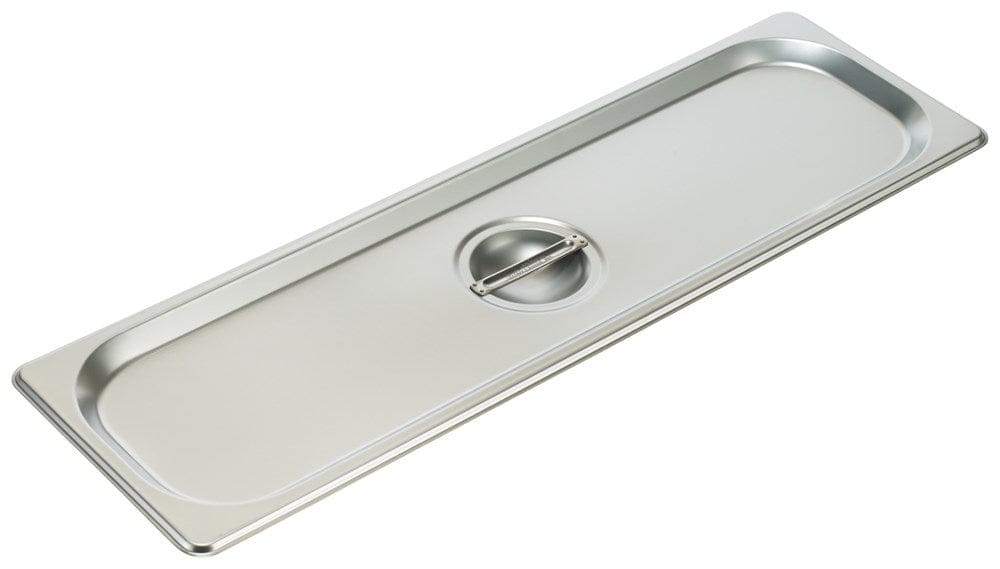 Winco Food Pans Each Winco SPJL-HCS Half Long Solid Stainless Steel Steam Table Pan Cover | Denson CFE