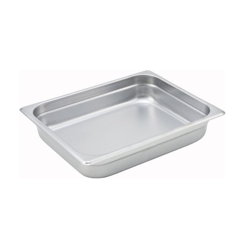 Winco Food Pans Each Winco SPJM-202 Stainless Steel Half Size Steam Table Pan 2.5 Inch Deep | Denson CFE