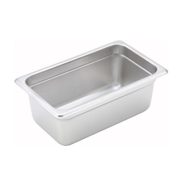 Winco Food Pans Each Winco SPJM-404 Quarter Size Anti-Jam Stainless Steel Steam Table Pan 4 Inch Deep | Denson CFE