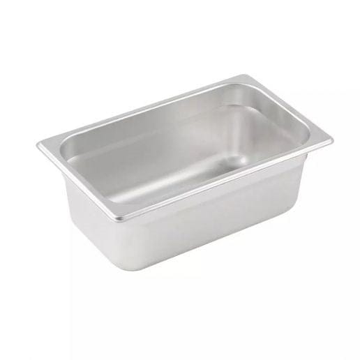 Winco Food Pans Each Winco SPJM-404 Quarter Size Anti-Jam Stainless Steel Steam Table Pan 4 Inch Deep | Denson CFE