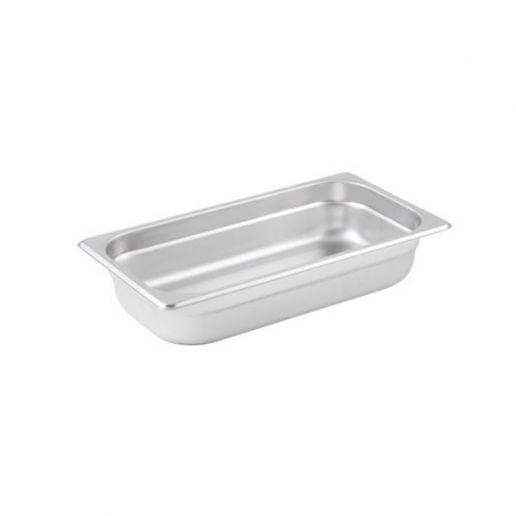 Winco Food Pans Each Winco SPJM302 Third Size Solid Anti-Jam Steam Table Pan 24 Gauge Stainless Steel | Denson CFE