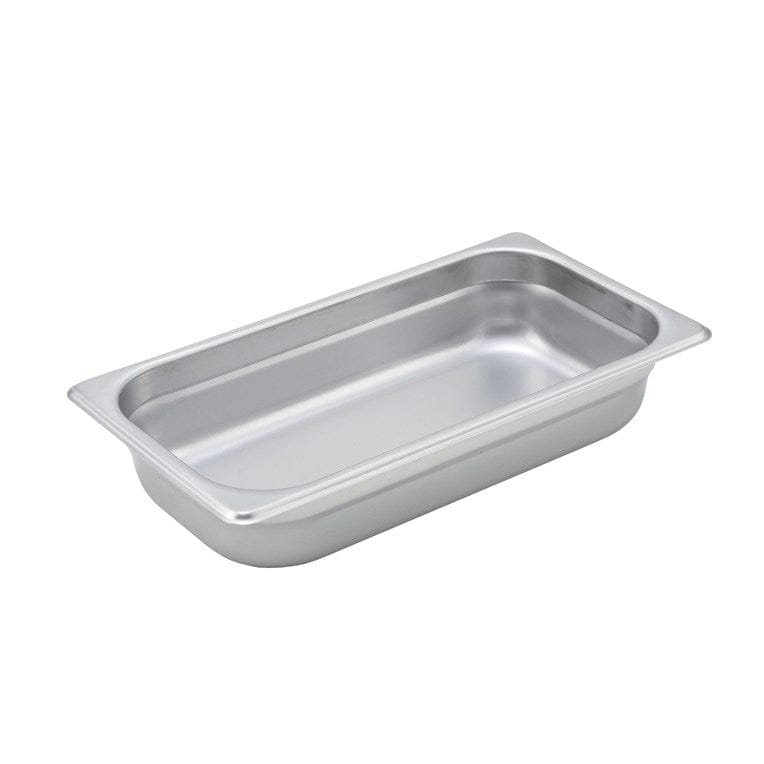 Winco Food Pans Each Winco SPJM302 Third Size Solid Anti-Jam Steam Table Pan 24 Gauge Stainless Steel | Denson CFE