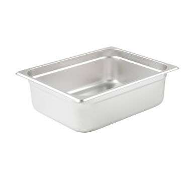 Winco Food Pans Each Winco SPJP-204 Half-Size Anti-Jam Steam Table Pan 4 Inch Deep 23 Gauge Stainless Steel | Denson CFE