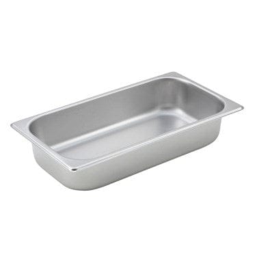 Winco Food Pans Each Winco SPT2 Straight-sided Steam Pan 1/3 Size 2-1/2 Inch 25 Gauge Stainless Steel | Denson CFE