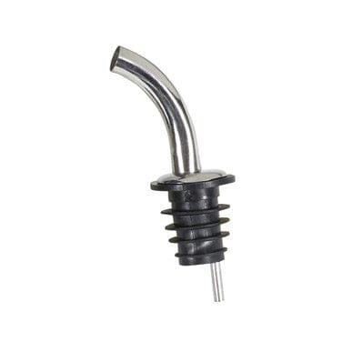 Winco Food Service Supplies Dozen / Black Winco PPM-4G Angled Stainless Steel Liquor Speed Pourer - 12/Pack | Denson CFE