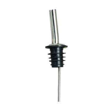 Winco Food Service Supplies Dozen / Black Winco PPM-4J Metal Pourer with Jet Spout and Black Plastic Stopper for Fast Flow | Denson CFE