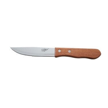 Winco Food Service Supplies Dozen Winco KB-30W Jumbo Steak Knife with 5 Inch Blade and Wooden Handle | Denson CFE