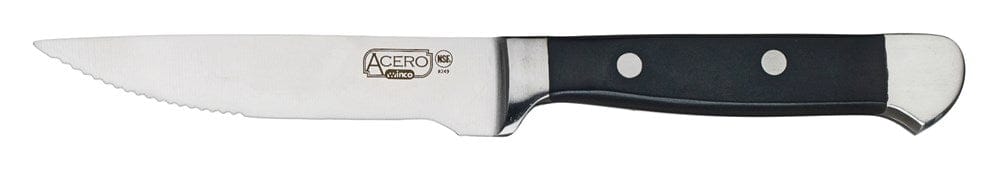 Winco Food Service Supplies Dozen Winco SK-12 Acero Gourmet Steak Knives 12 Piece Set Heavy Duty Stainless Steel | Denson CFE