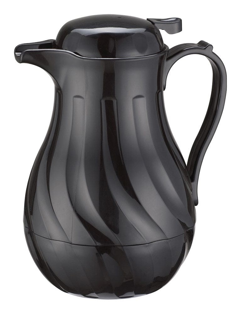 Winco Food Service Supplies Each / Black Winco VSW-64K Insulated Beverage Server 64oz Push Button Black Swirl Design | Denson CFE