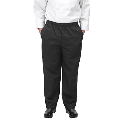 Winco Food Service Supplies Each / Small / Black Winco UNF-2KS Black Small Relaxed Fit Chef Pants for Comfortable Kitchen Wear | Denson CFE