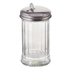 Winco Food Service Supplies Each Winco G-102 12 Oz Glass Sugar Pourer With Silver-Plated Flap Top | Denson CFE