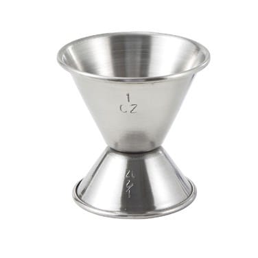 Winco Food Service Supplies Each Winco J-1 Stainless Steel Jigger with 1/2 Ounce and 1 Ounce Capacity | Denson CFE