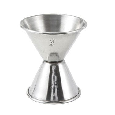 Winco Food Service Supplies Each Winco J-4 Stainless Steel Jigger, 1 oz. and 1 1/2 oz. | Denson CFE
