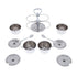 Winco Food Service Supplies Set Winco RS-4 Stainless Steel Four Compartment Relish Server with Lids and Spoon | Denson CFE